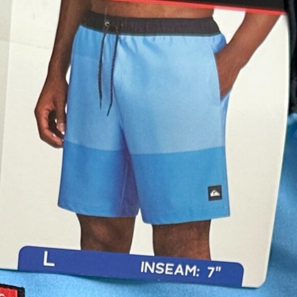 Quiksilver Volley Swim Shorts Men's Size L Blue UV Protection Quick Dry Stretch - Picture 12 of 14